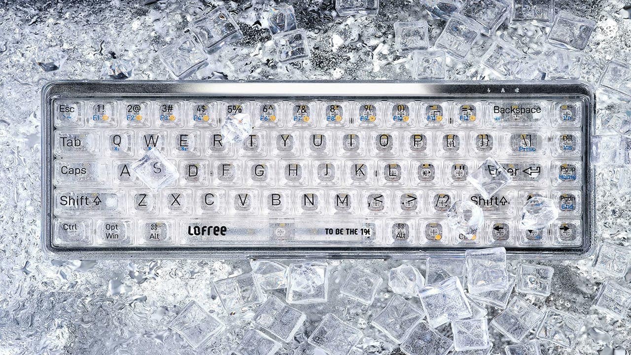 Lofree 1% لوحة مفاتيح شفافة للكتابة