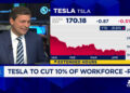 تسقط شركة تسلا بعد أن أعلنت الشركة أنه سيتم تسريح أكثر من 10٪ من القوى العاملة